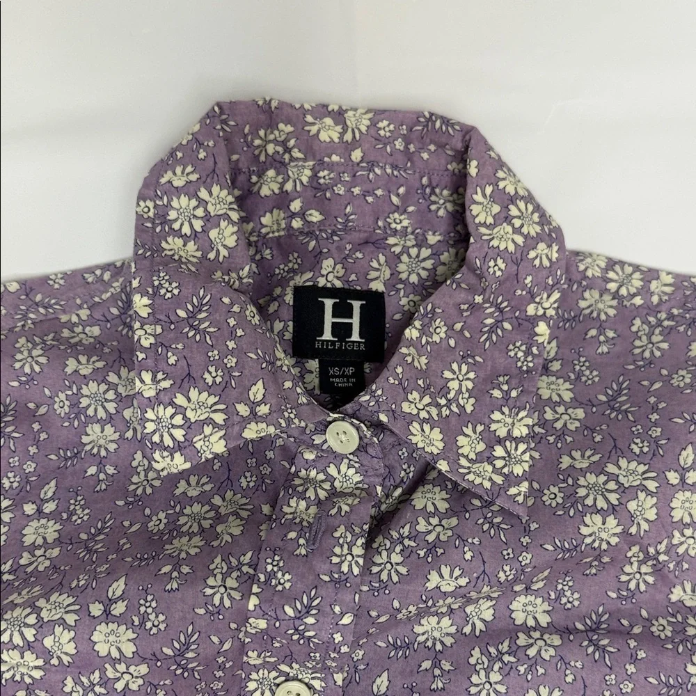 Tommy Hilfiger Lavender Floral Button Down Shirt - Picture 3 of 4